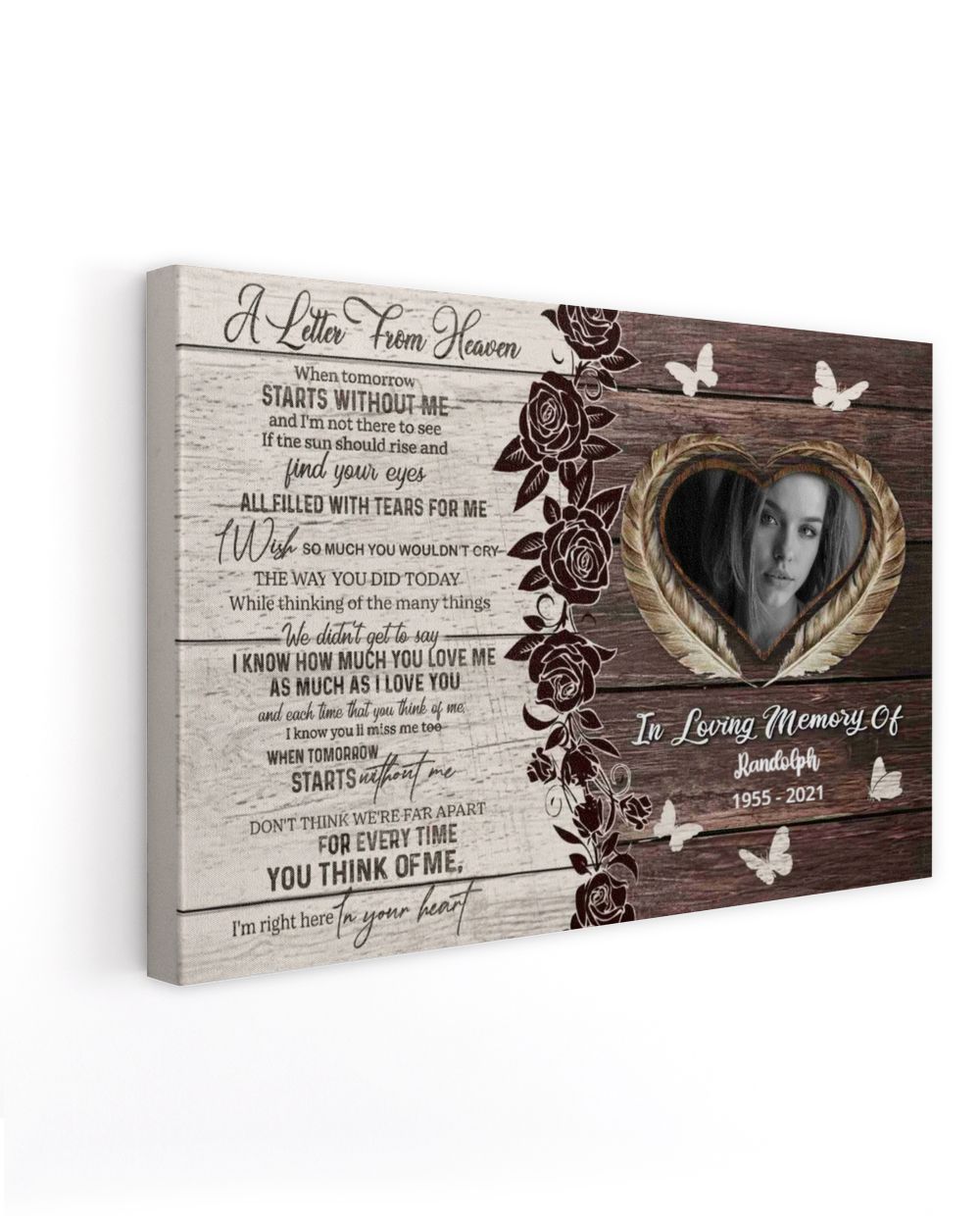 Personalized Custom A Letter From Heaven Memorial Canvas Art FC79 Ready To Hang Landscape Canvas white 14x11in