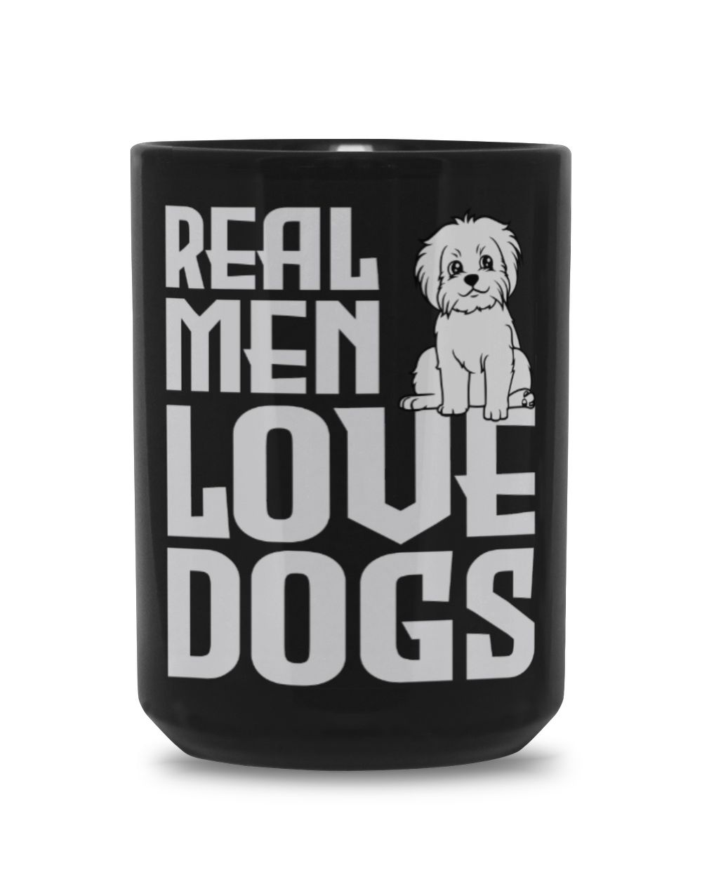 Real Men Love Dogs Black Mug 15oz black 15oz