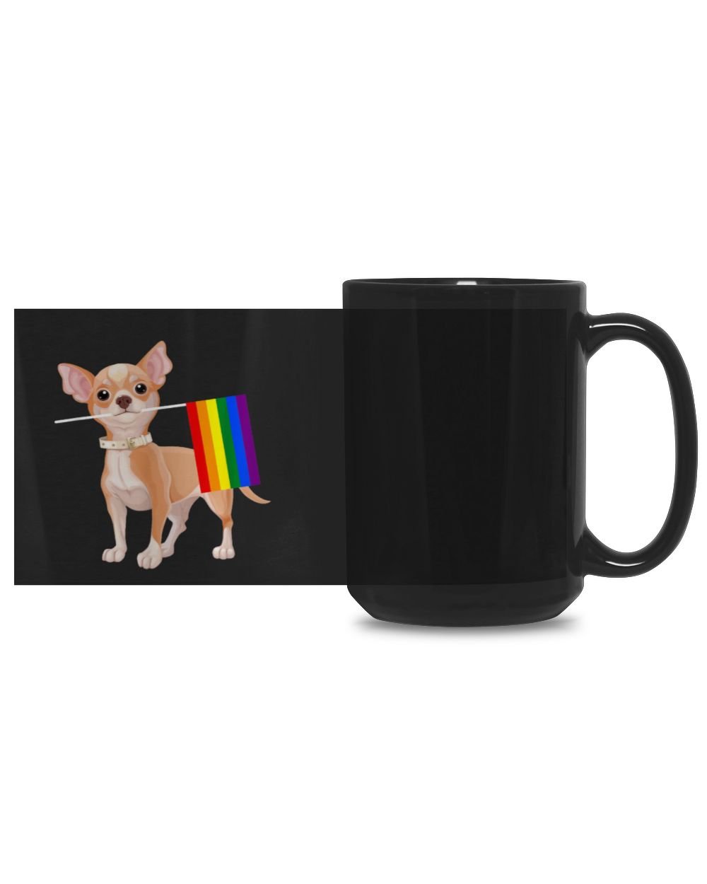 Chihuahua LGBT community Black Mug 15oz black 15oz