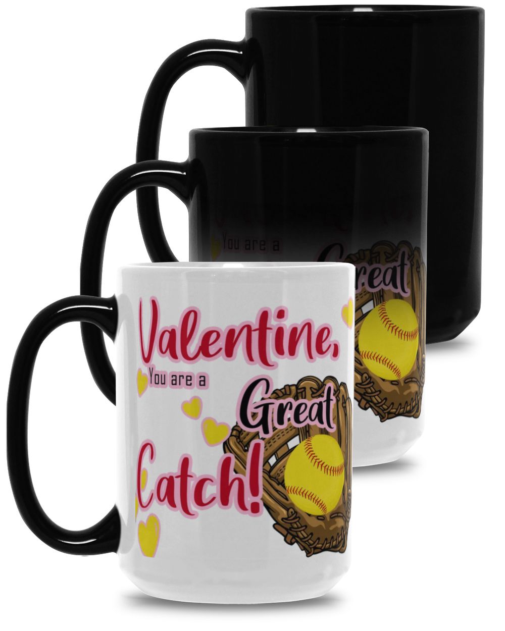 Valentine Mug- For Softball Lovers- Softball Mug Gifts Magic Mug 15oz white 15oz