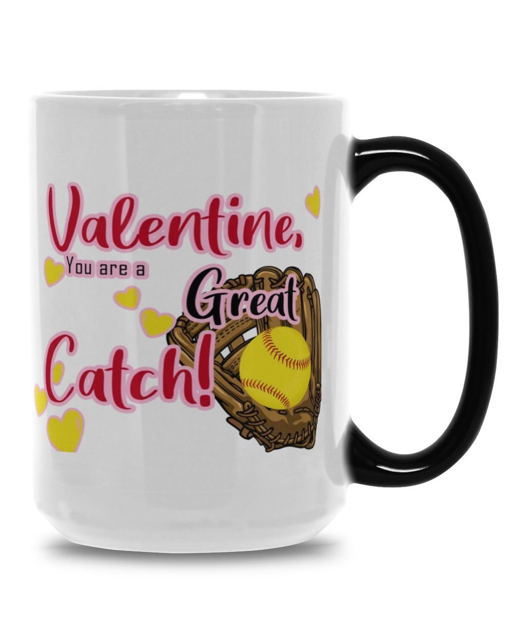 Valentine Mug- For Softball Lovers- Softball Mug Gifts Magic Mug 15oz white 15oz