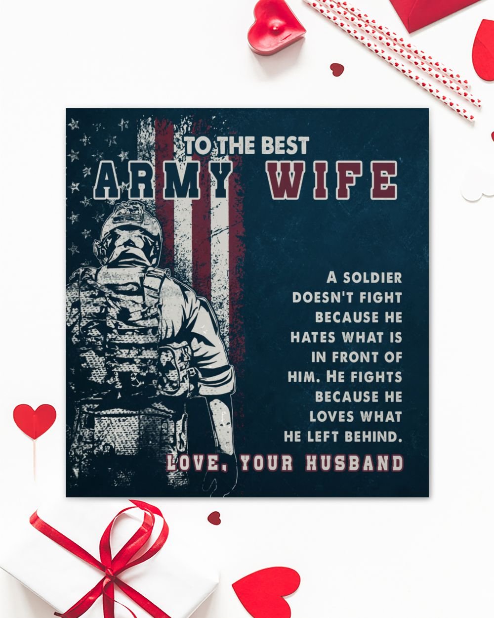 Jewelry Gift For Army Wife From Husband With Message Card - To The Best Army Wife Love Knot Silver Necklace no-gift-wrap standard-box