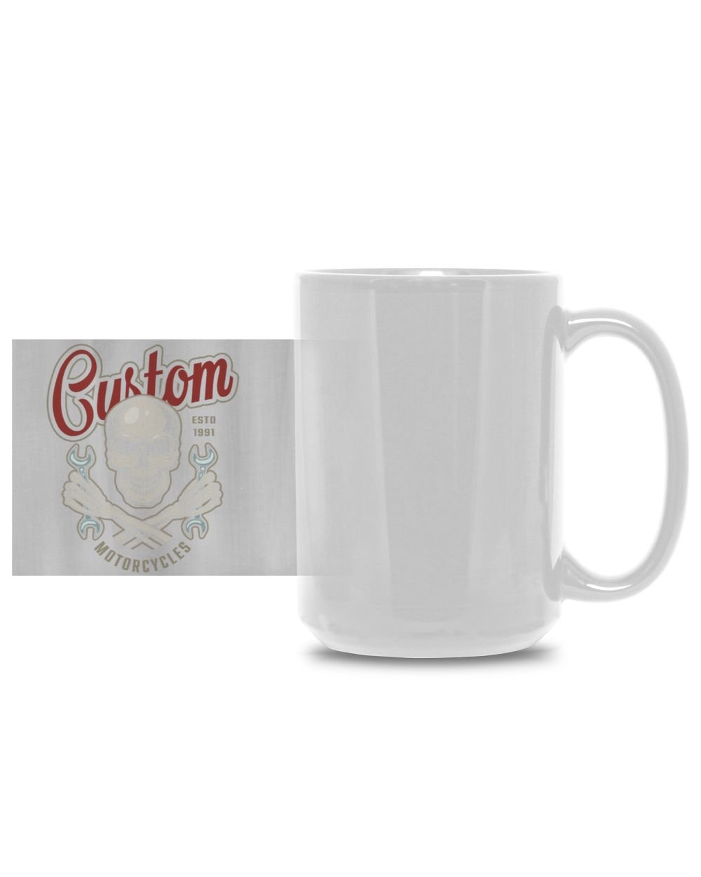 Custom Motorcycles ESTD 1991 Mug White Mug 15oz white 15oz
