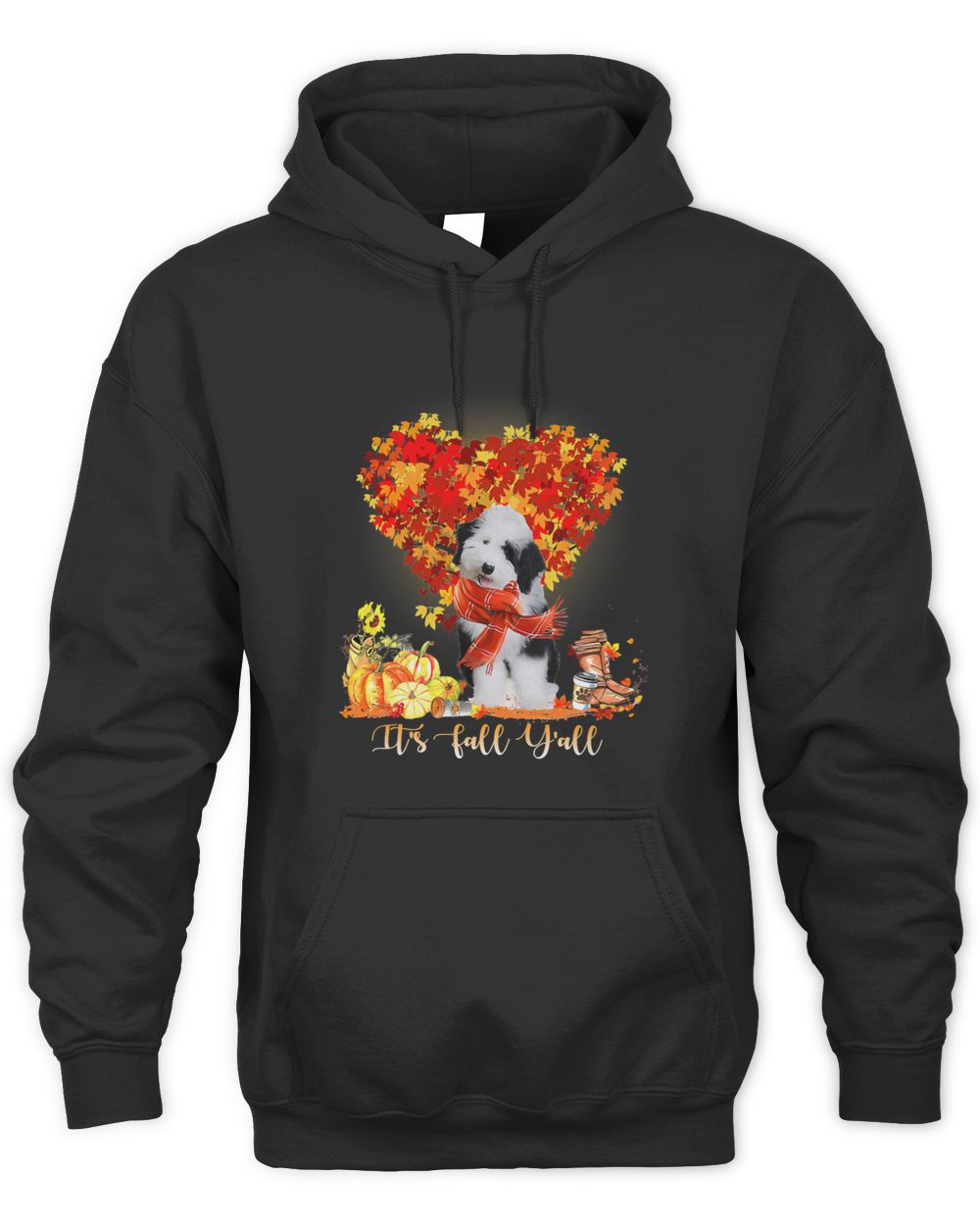Its Fall Yall Sheepadoodle Dog Lovers Thanksgiving195 Unisex Premium Hoodie black s