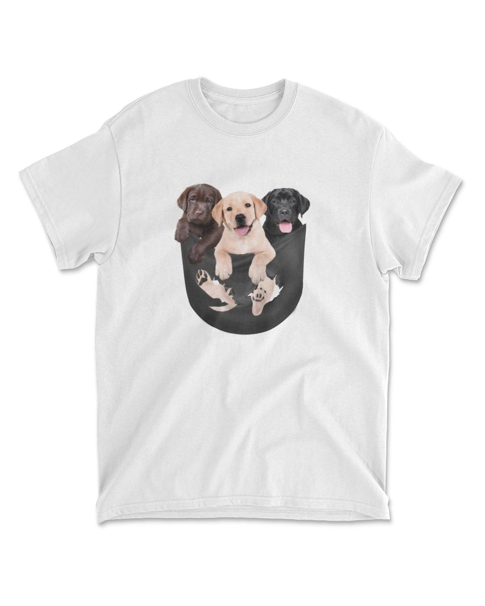 3 Labrador In Pocket Men's Standard T-Shirt white s