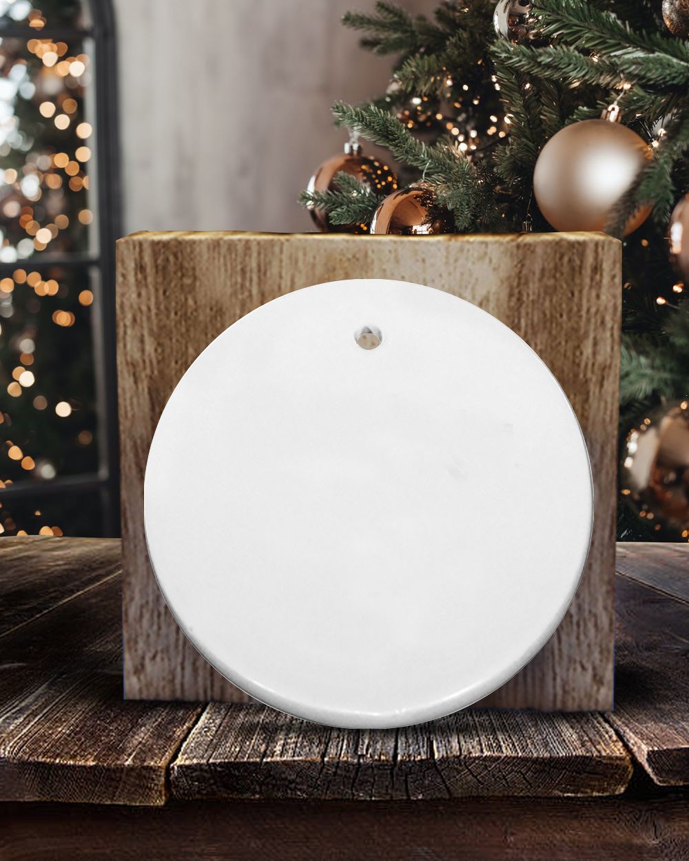 Personalized Photo Mom Memorial Cardinal Ornament ORN51 Circle Ceramic Ornament white one-side single
