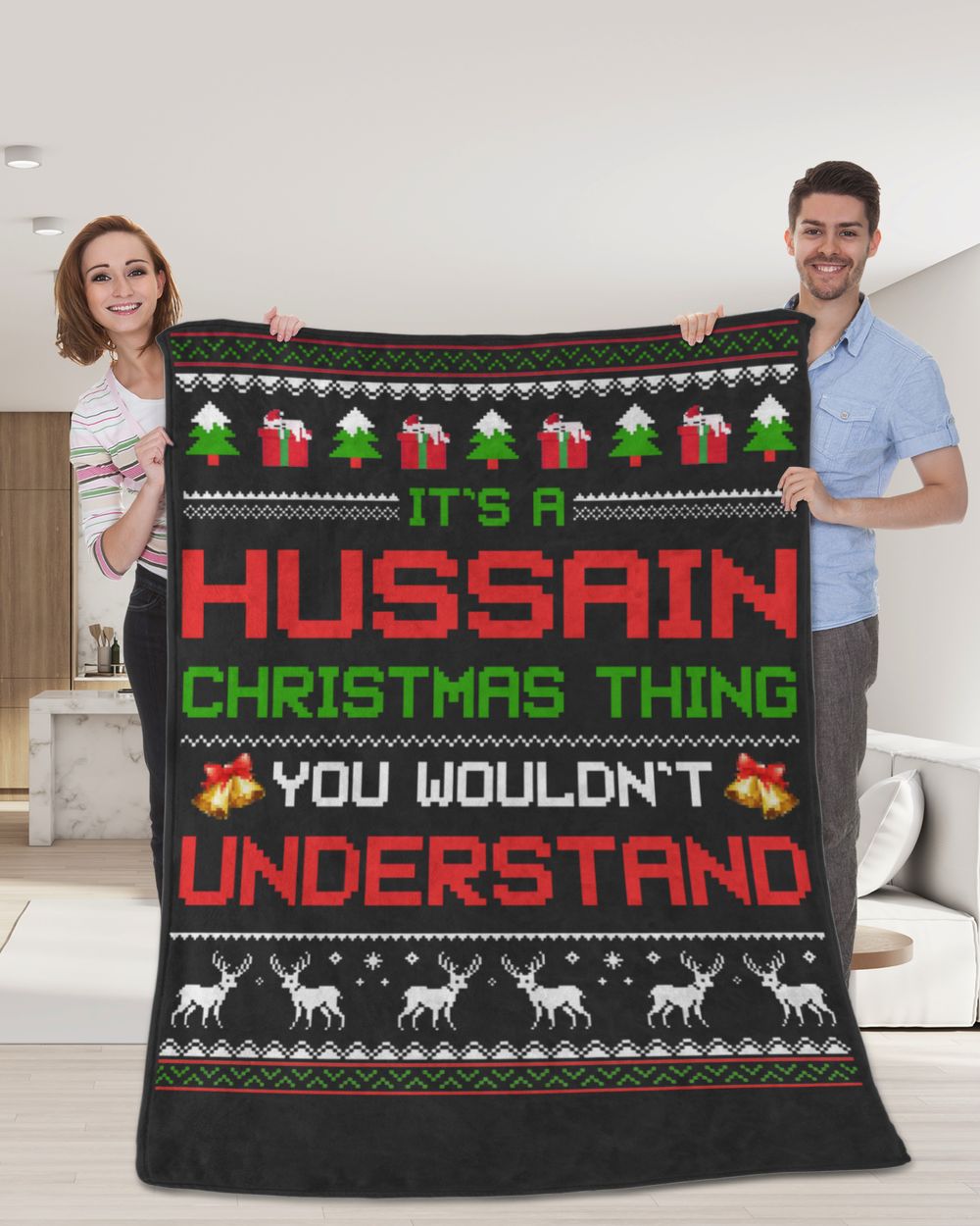 HUSSAIN-NT-XM2 Premium Mink Sherpa Blanket (60x80in) black 60x80in