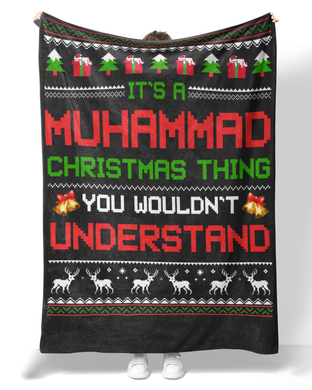 MUHAMMAD-NT-XM2 Premium Mink Sherpa Blanket (60x80in) black 60x80in