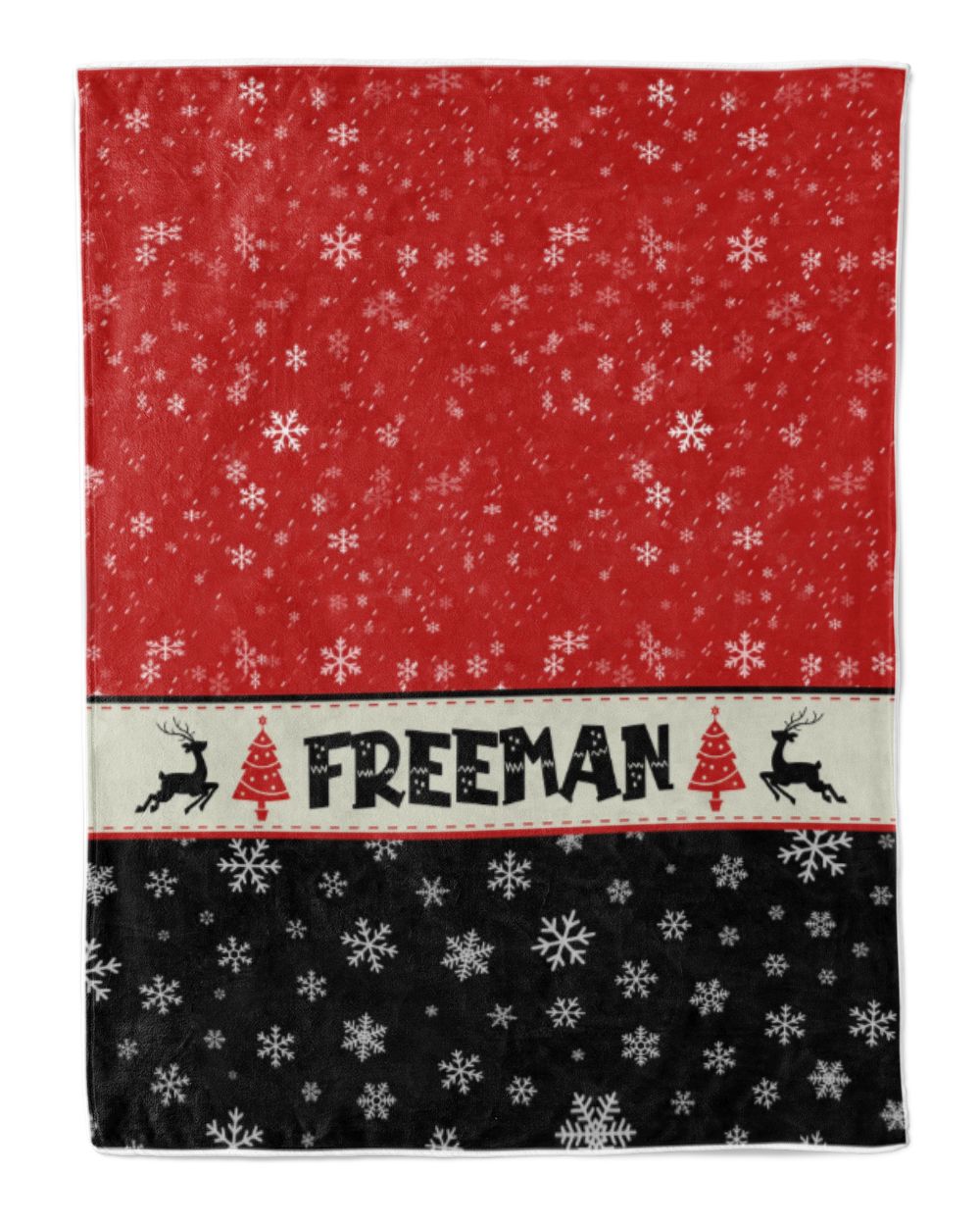 Personalized Christmas Blanket, Xmas Holiday Blanket, Custom Soft Cozy Sherpa Fleece Throw Blankets, Christmas Gift for Fbus05315 Freeman XMASBL03 Premium Mink Sherpa Blanket (60x80in) white 60x80in