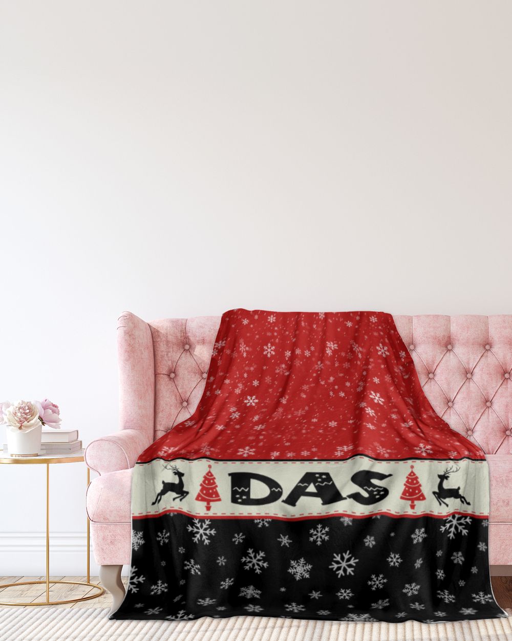 Personalized Christmas Blanket, Xmas Holiday Blanket, Custom Soft Cozy Sherpa Fleece Throw Blankets, Christmas Gift for Fbus00289 Das XMASBL03 Premium Mink Sherpa Blanket (60x80in) white 60x80in