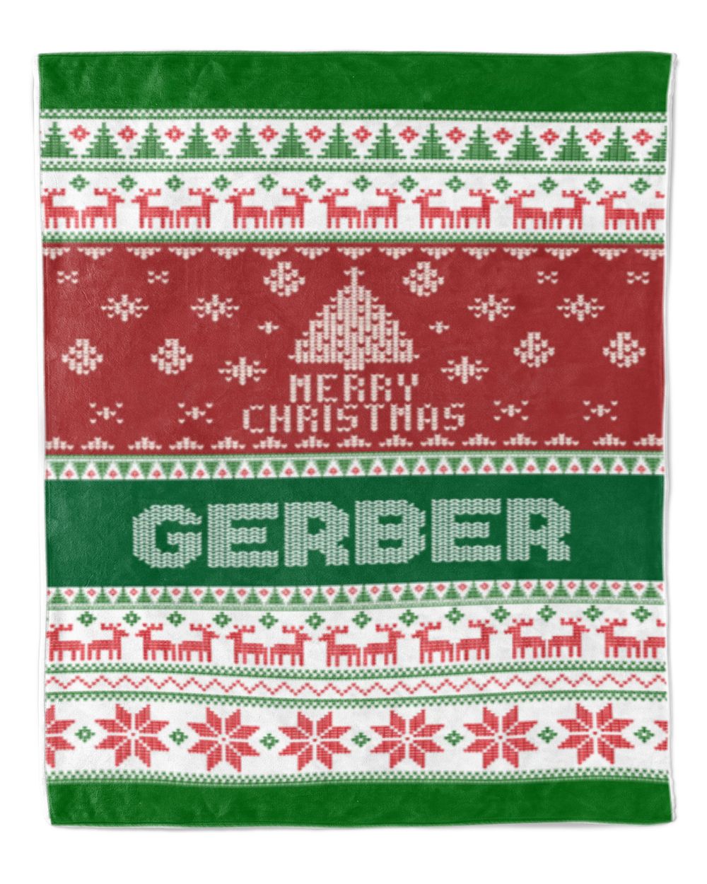 Merry Christmas Fleece Blanket, Personalized Christmas Blanket Gifts for Fbus02015 Gerber XMASBL01 Premium Mink Sherpa Blanket (50x60in) white 50x60in
