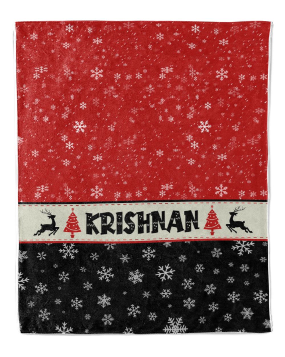 Personalized Christmas Blanket, Xmas Holiday Blanket, Custom Soft Cozy Sherpa Fleece Throw Blankets, Christmas Gift for Fbus07253 Krishnan XMASBL03 Premium Mink Sherpa Blanket (50x60in) white 50x60in