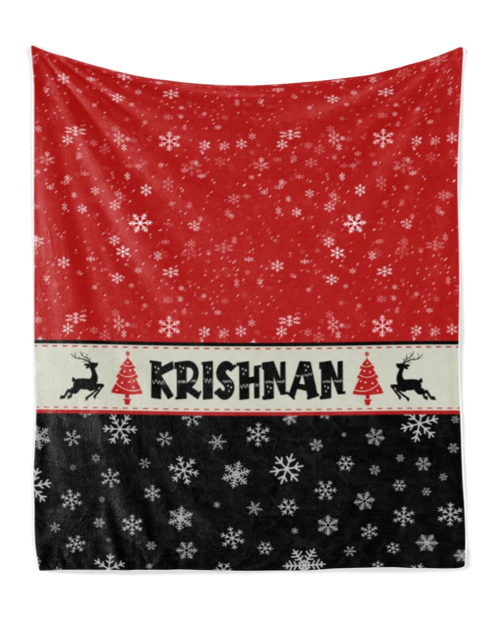 Personalized Christmas Blanket, Xmas Holiday Blanket, Custom Soft Cozy Sherpa Fleece Throw Blankets, Christmas Gift for Fbus07253 Krishnan XMASBL03 Premium Mink Sherpa Blanket (50x60in) white 50x60in