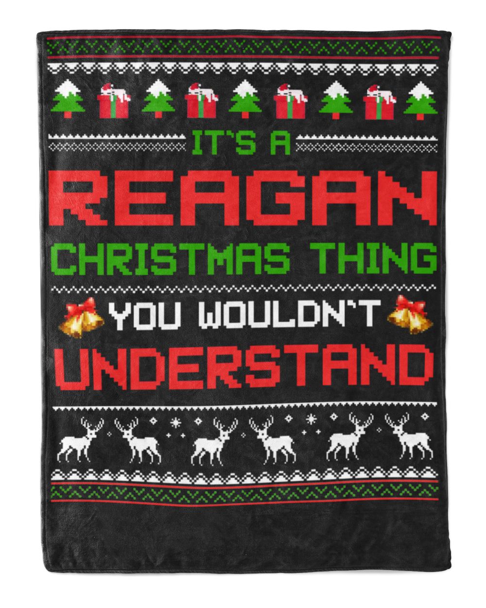 REAGAN-NT-XM2 Cozy Plush Fleece Blanket (60x80in) black 60x80in