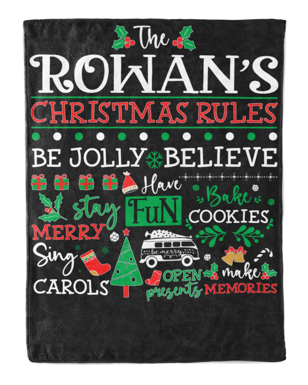 ROWAN-NT-XM10 Cozy Plush Fleece Blanket (60x80in) black 60x80in
