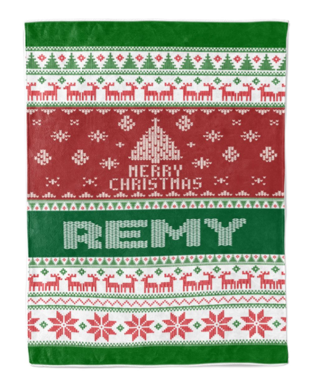 Merry Christmas Fleece Blanket, Personalized Christmas Blanket Gifts for Fbus07228 Remy XMASBL01 Cozy Plush Fleece Blanket (60x80in) white 60x80in