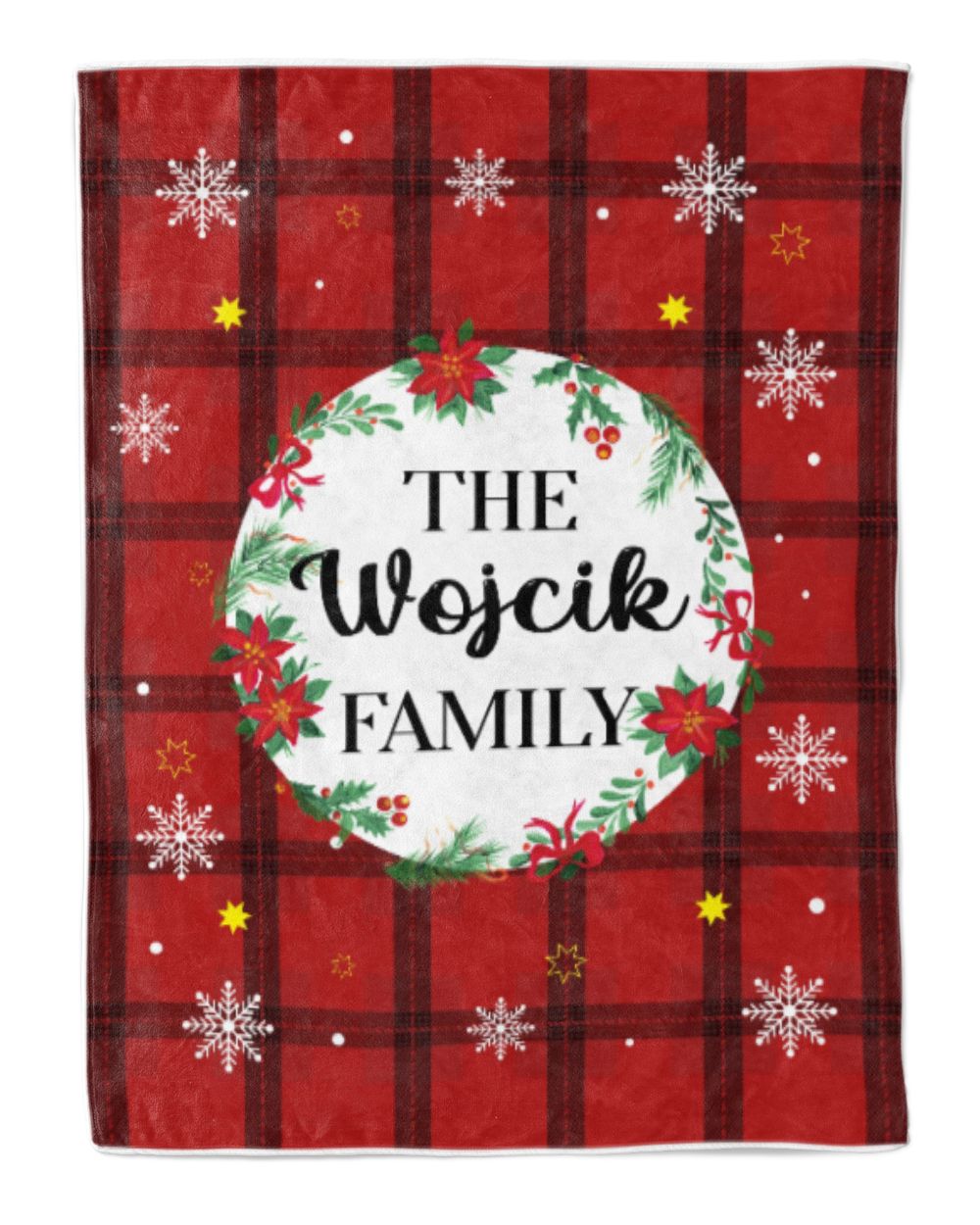 Merry Christmas Fleece Blanket, Personalized Christmas Blanket Gifts for Fbus02185 Wojcik XMASBL04 Cozy Plush Fleece Blanket (60x80in) white 60x80in
