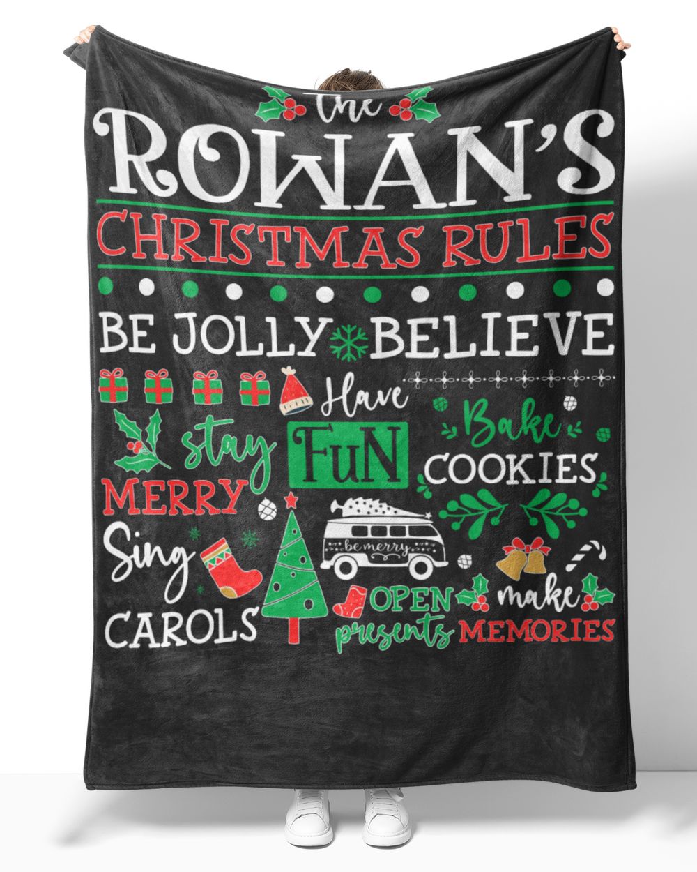 ROWAN-NT-XM10 Cozy Plush Fleece Blanket (60x80in) black 60x80in