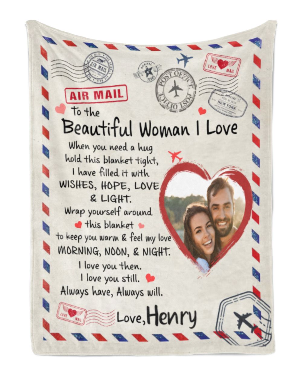 Special blanket for Wife - Personalized Cozy Plush Fleece Blanket (30x40in) white 30x40in
