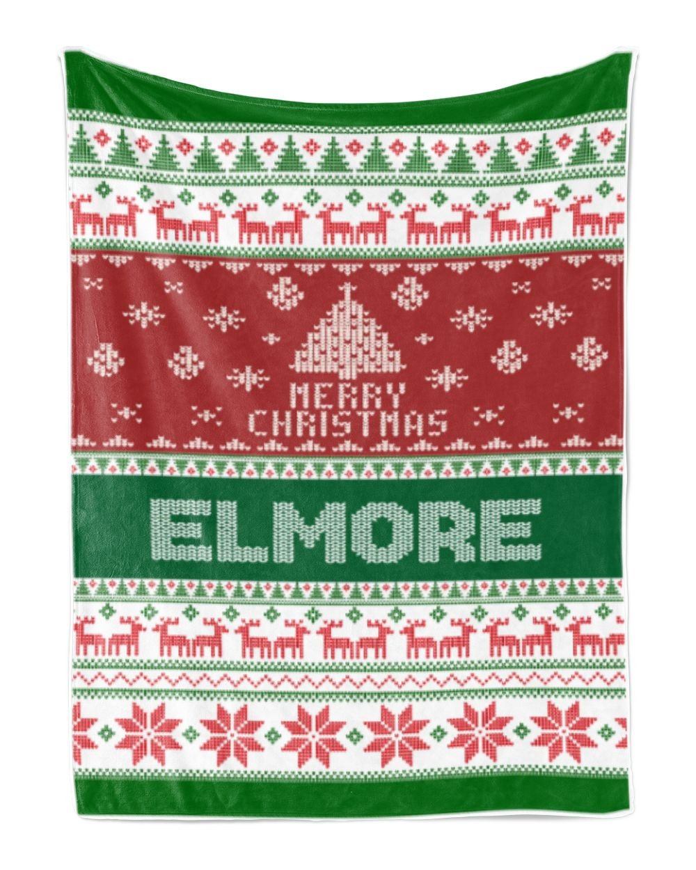 Merry Christmas Fleece Blanket, Personalized Christmas Blanket Gifts for Fbus02681 Elmore XMASBL01 Cozy Plush Fleece Blanket (30x40in) white 30x40in