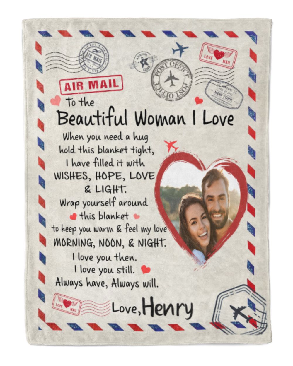 Special blanket for Wife - Personalized Cozy Plush Fleece Blanket (30x40in) white 30x40in