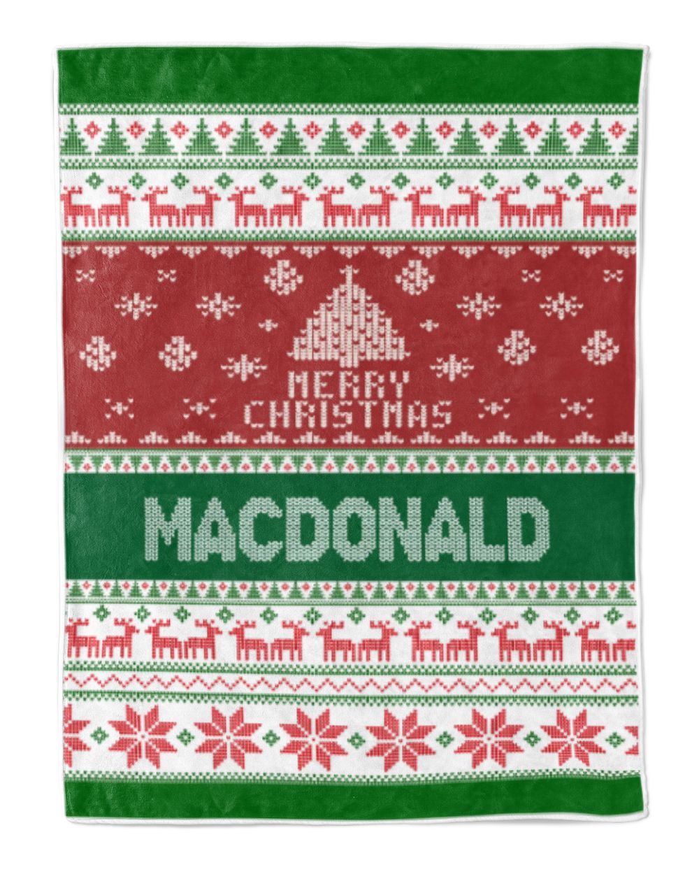 Merry Christmas Fleece Blanket, Personalized Christmas Blanket Gifts for Fbus04731 Macdonald XMASBL01 Cozy Plush Fleece Blanket (30x40in) white 30x40in