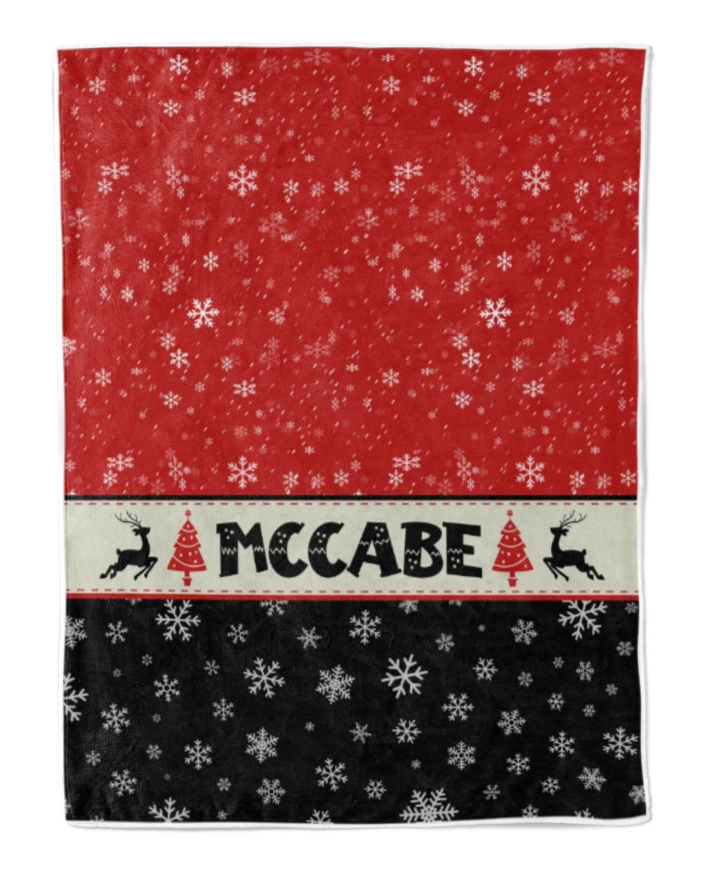 Personalized Christmas Blanket, Xmas Holiday Blanket, Custom Soft Cozy Sherpa Fleece Throw Blankets, Christmas Gift for Fbus02183 Mccabe XMASBL03 Cozy Plush Fleece Blanket (30x40in) white 30x40in