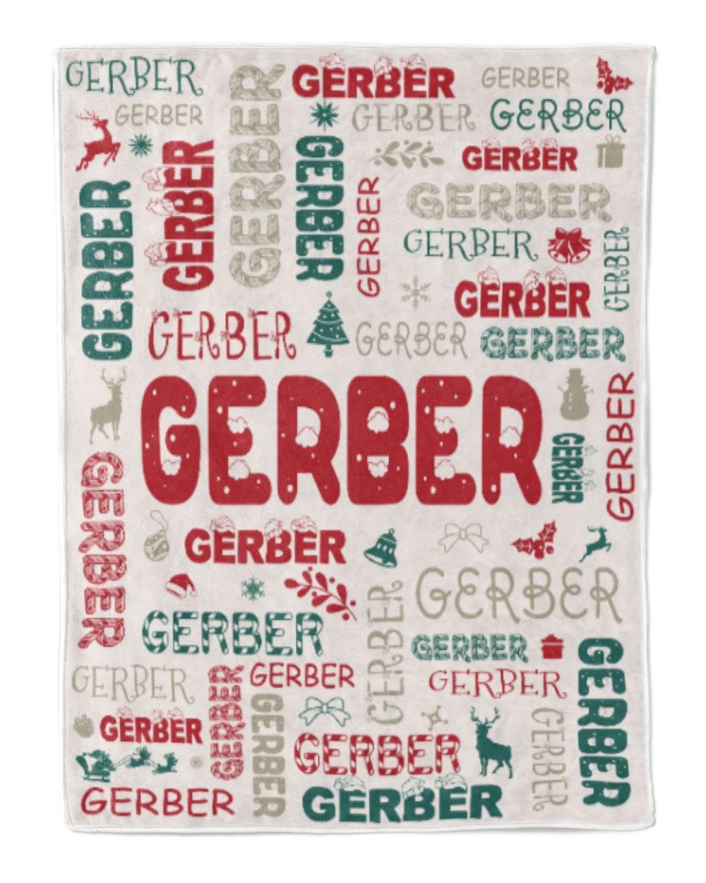 Personalized Christmas Blanket with Name, Custom Name Blanket for Baby, Custom Blanket with Christmas Tree, Christmas Gift for Fbus02015 Gerber XMASBL02 Cozy Plush Fleece Blanket (30x40in) white 30x40in