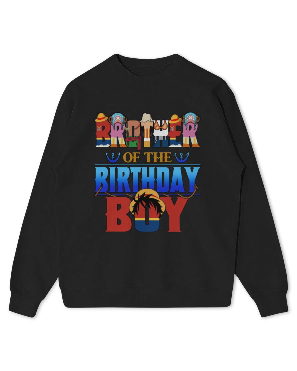 Brother Of The One Piece Birthday Boy Kids Standard Sweatshirt black xs
