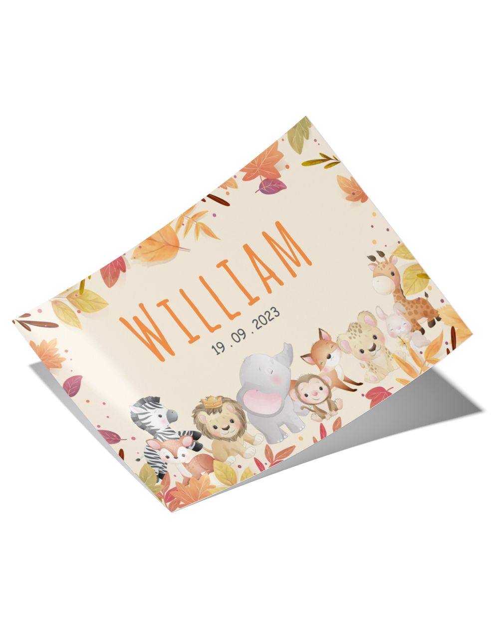 Custom Nursery Name Print Satin Landscape Poster white 18x12in
