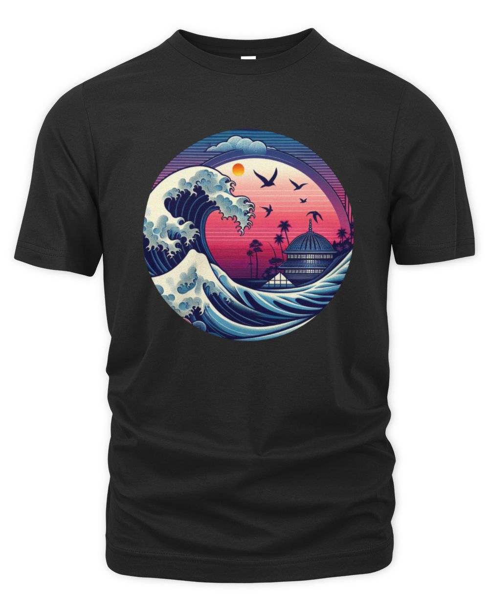The Great Retro Wave The Organic Unisex T-shirt black s
