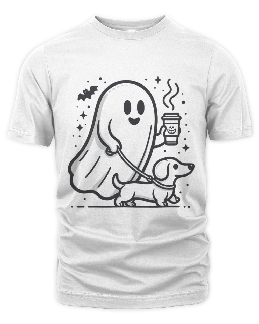 Halloween Ghost T-Shirt, Dachshund Halloween Shirt, Spooky Ghost Shirt The Organic Unisex T-shirt white s