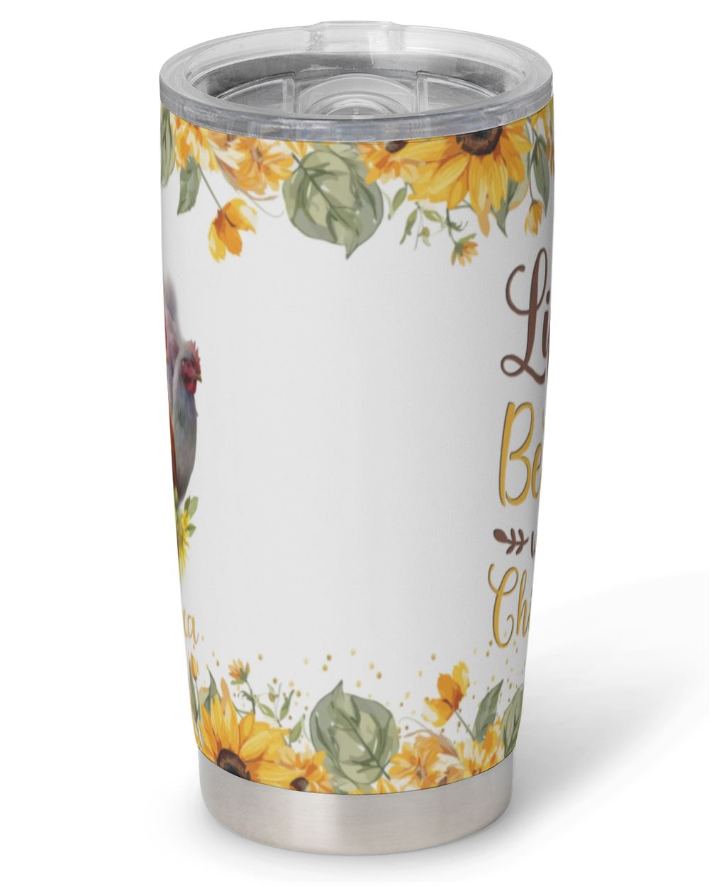 Personalized Life Is Better With Chickens Full Printed Stainless Steel Tumbler (20oz) white 20oz