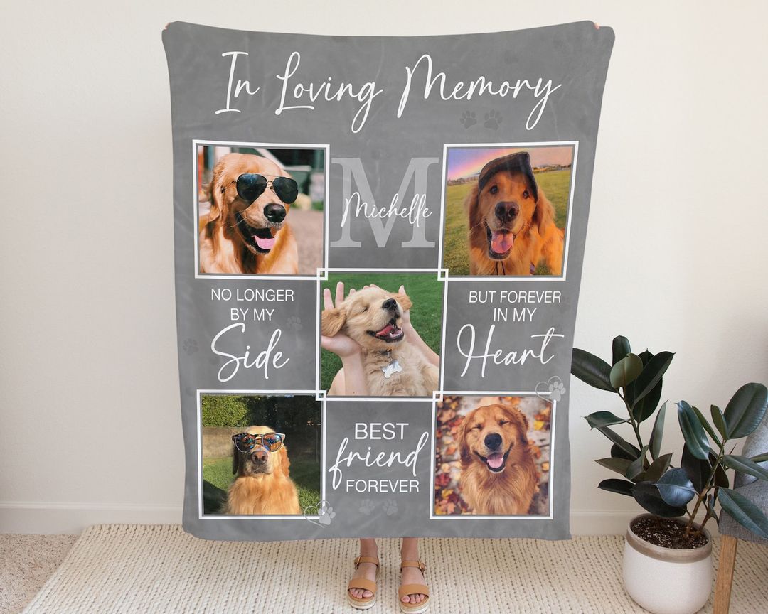 Personalized Memorial Dog Blanket - Up to 3 Dogs - Best Gift For Dog main image 1
