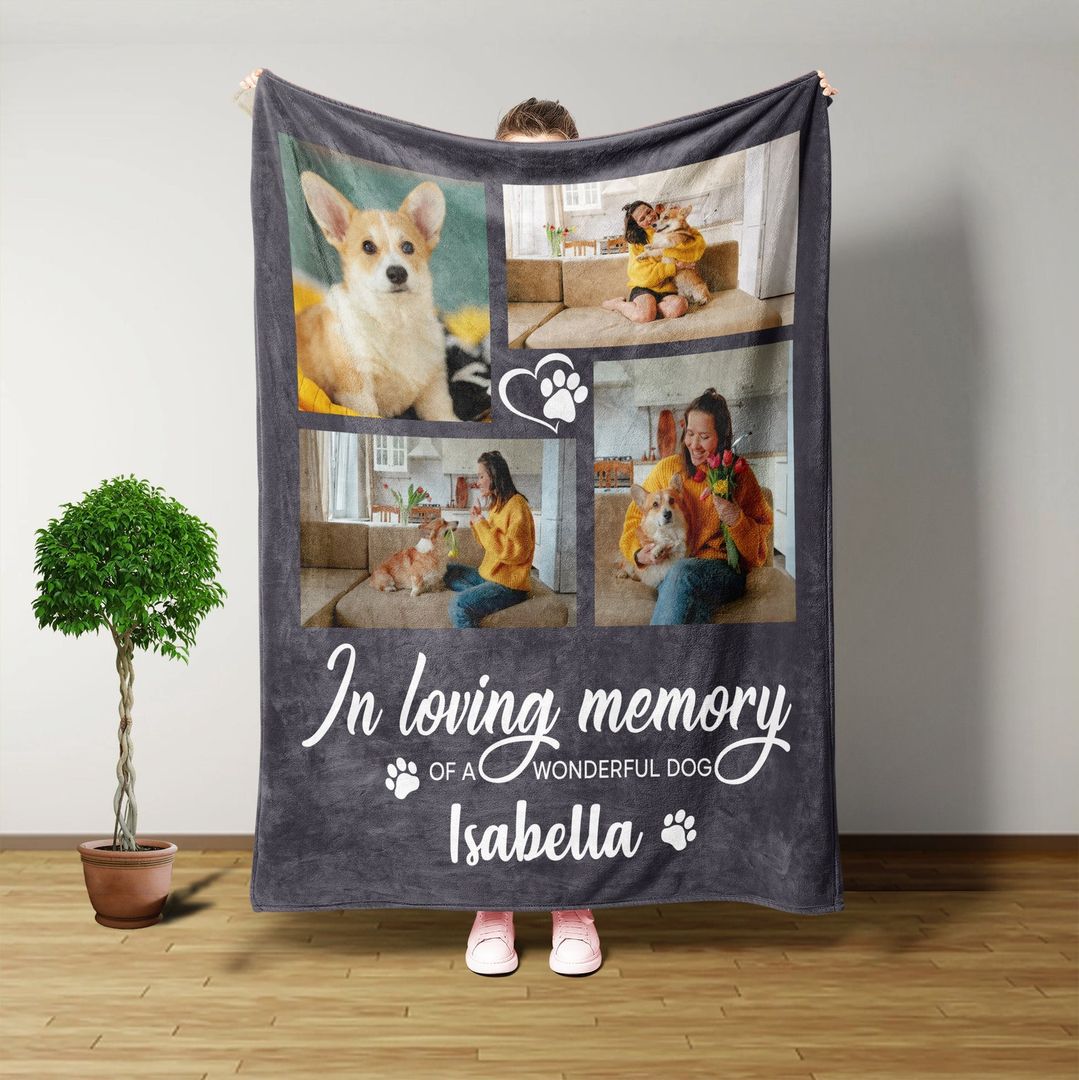 Personalized Memorial Dog Blanket - Up to 3 Dogs - Best Gift For Dog