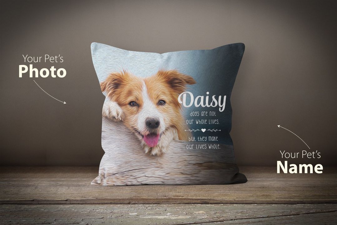 Personalized Pet Memorial Round Pillow - Up to 5 Pets - Memorial Gift Idea For Dog/Cat Lover main image 1