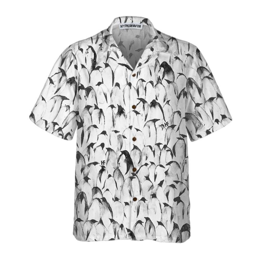 Crowd Penguin Seamless Pattern Penguin Hawaiian Shirt, Cool Penguin ...