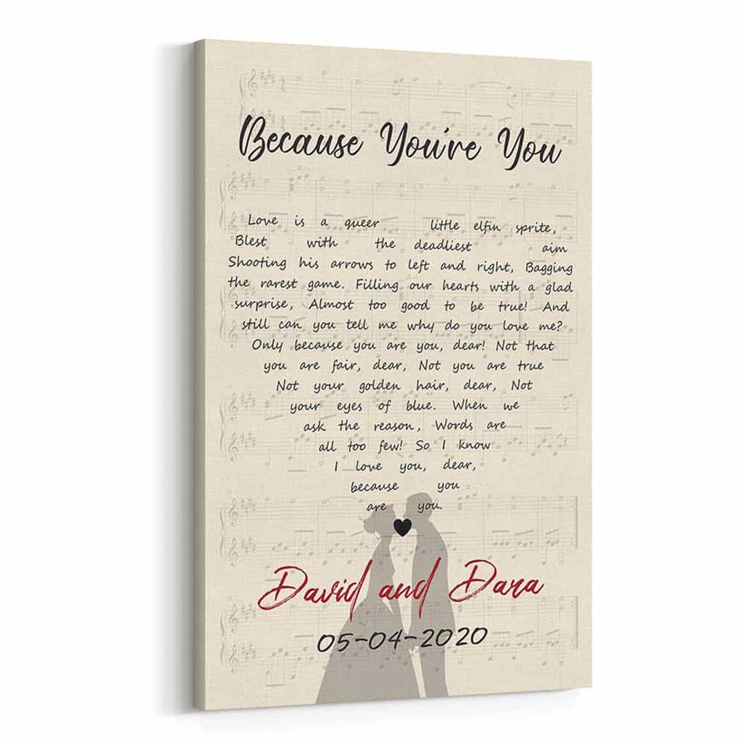 Personalized Custom Song Lyrics Prints Canvas CS61 Tom Ho Designs
