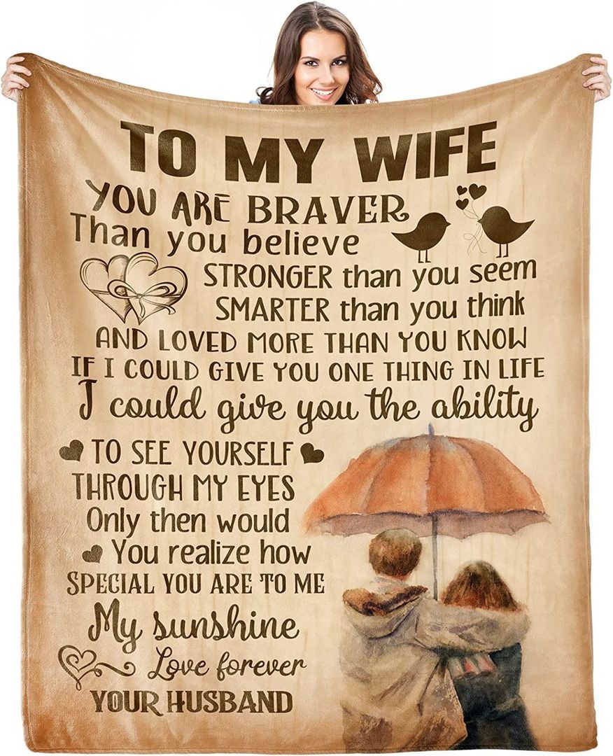 TURMTF Personalised to My Daughter Son Wife Grandma Blanket from Dad