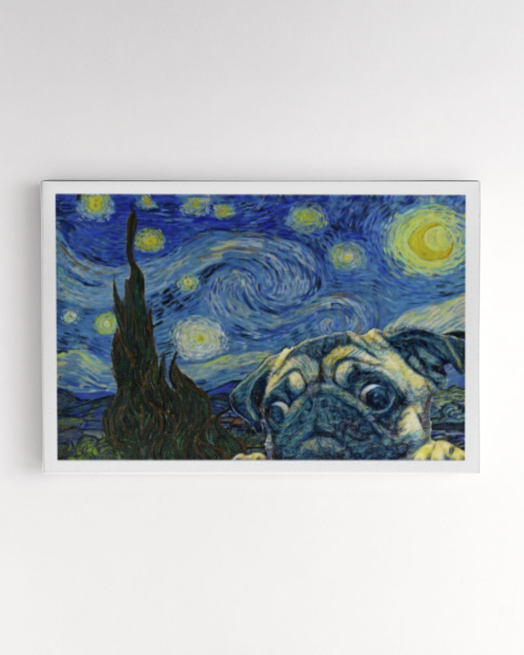 Pug Starry Night Art Print