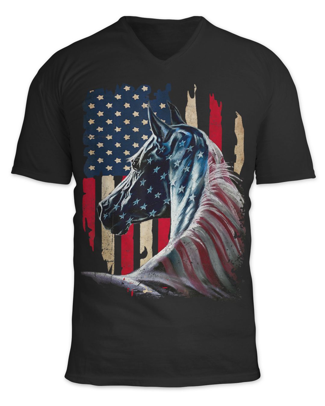 Patriotic horse american flag horse vintage