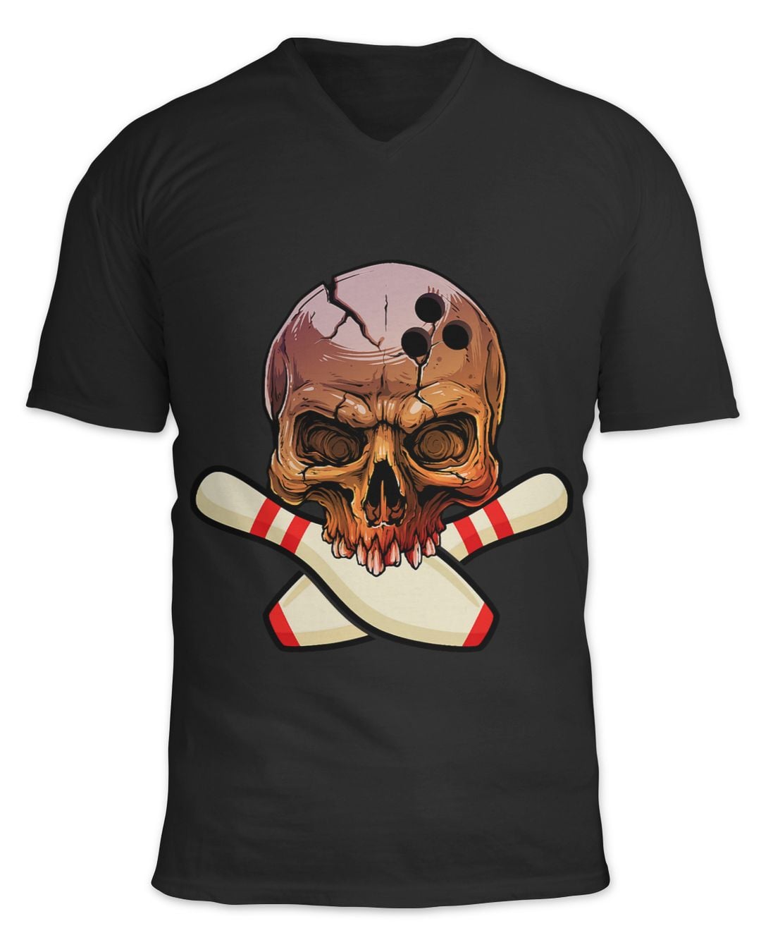 Bowling pins Retro Broken Skull skeleton Head Bowling Ball