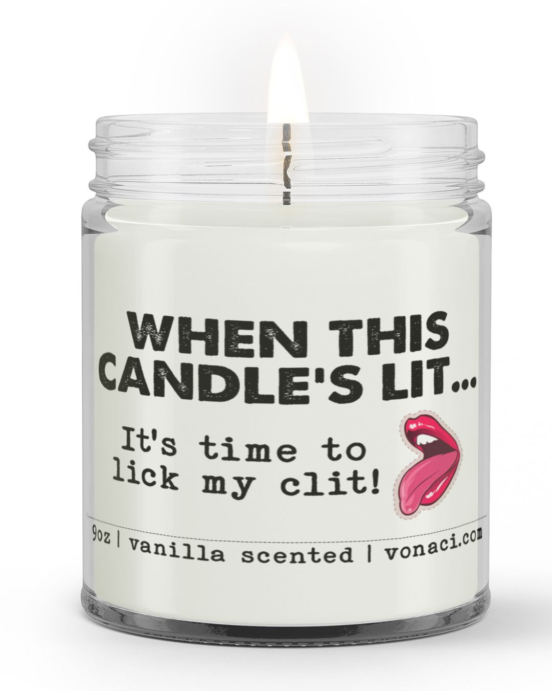 When this candle's lit lick Clit Soy Candle, Personalized, birthday gift, anniversary gift, 5th