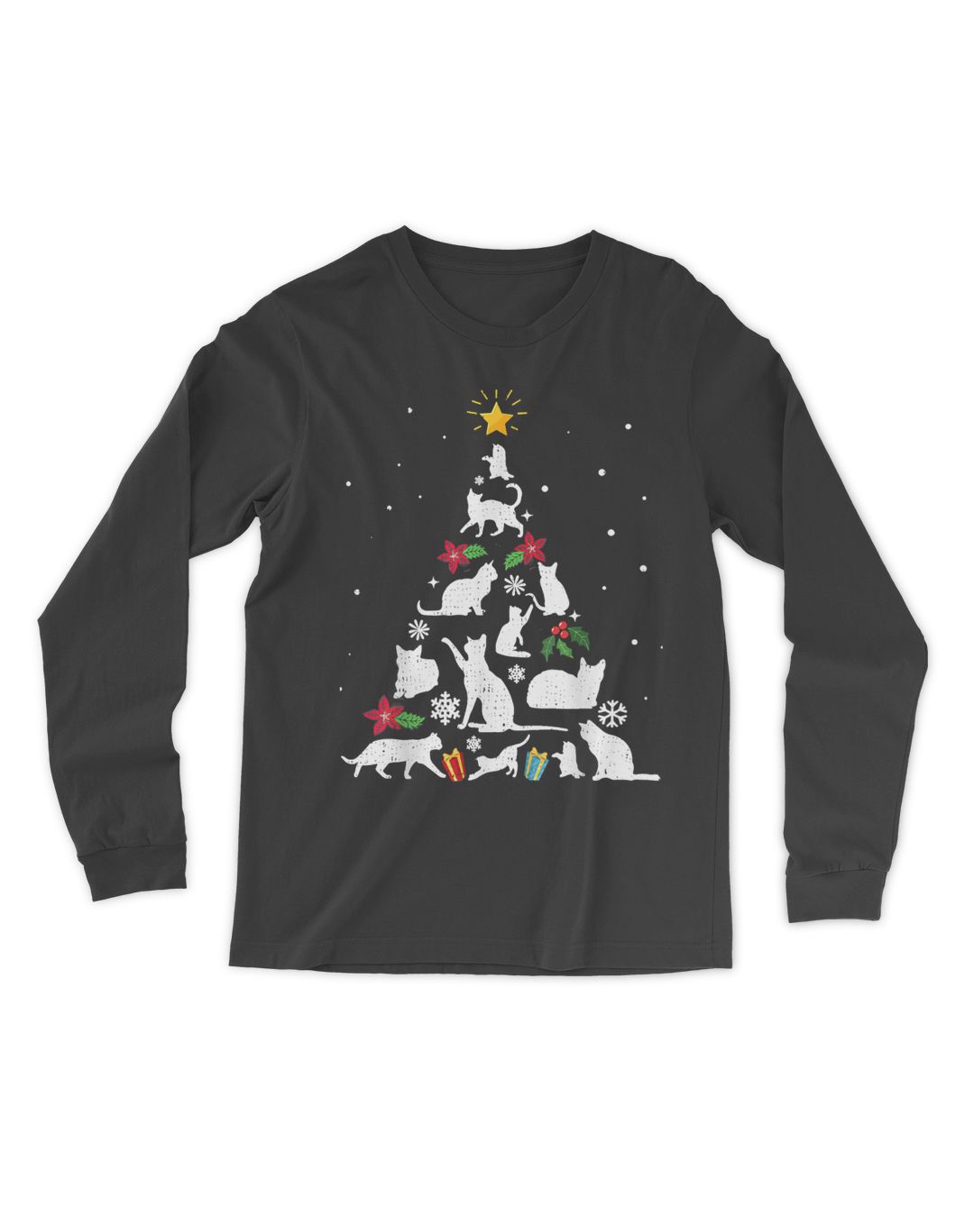 Cute Cat Christmas Tree Merry Catmas Cat Lovers Men Women TShirt vivika