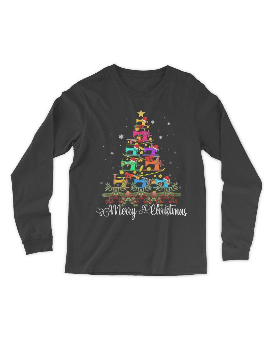 Merry Christmas Sewing Machine Christmas Tree TShirt vivika