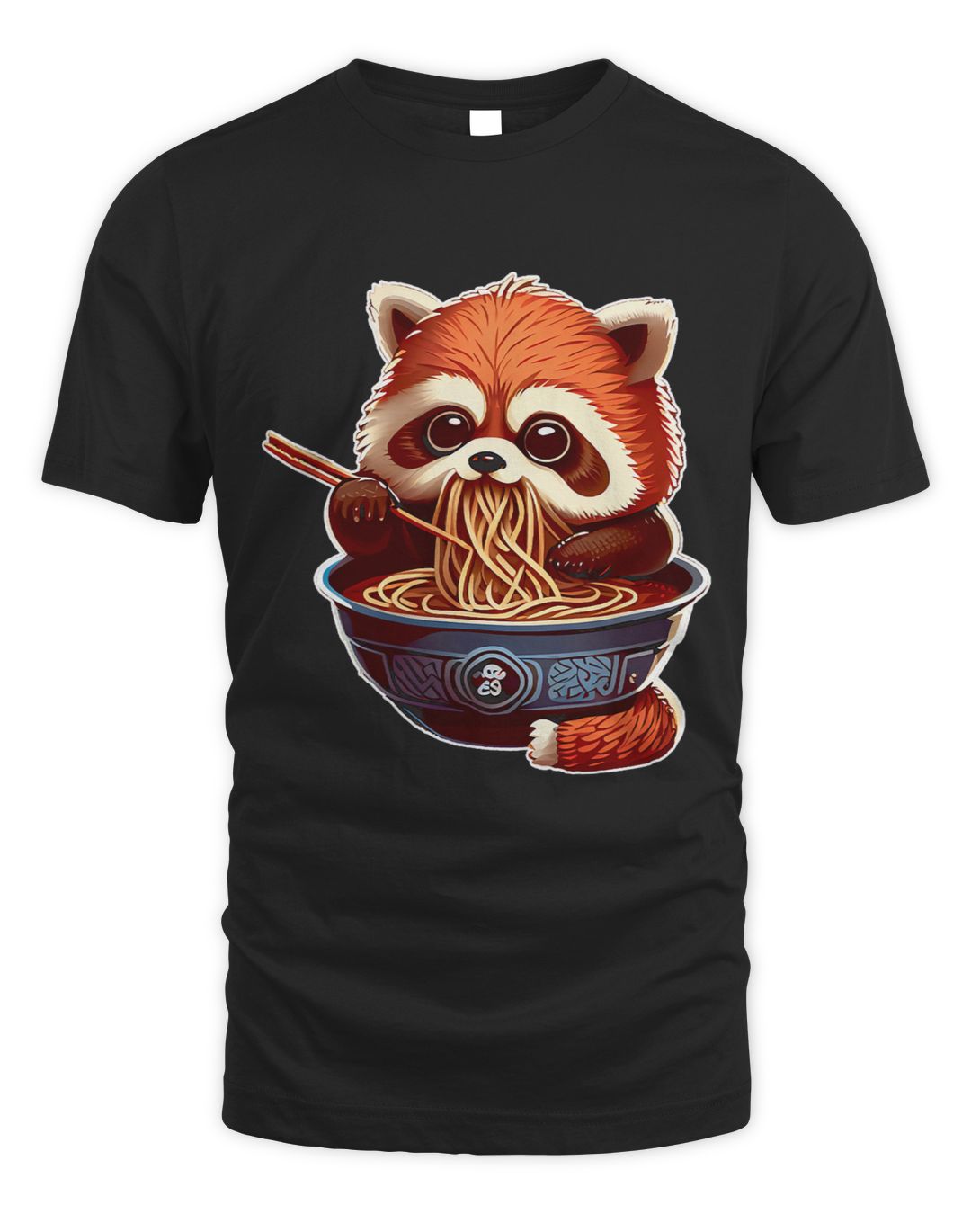 Sweet Red Panda Eats Ramen Noodles Red Panda Ramen 3 SenPrints