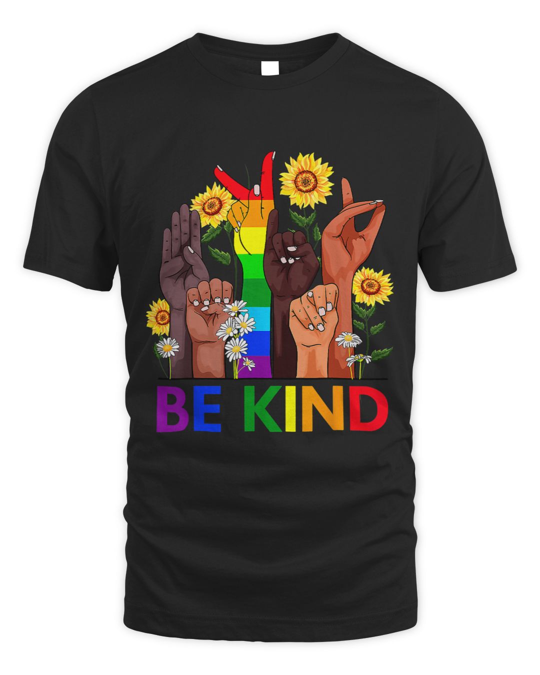 Be Kind Sign Language Lgbt Blm Sunflower Kindness Diversity | SenPrints