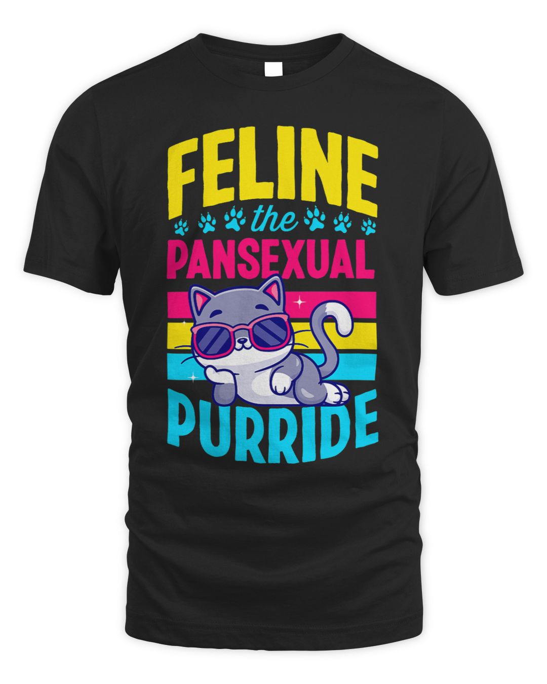 Feline The Pansexual Purride Pansexual Cat Pride Flag Colors Vetsty