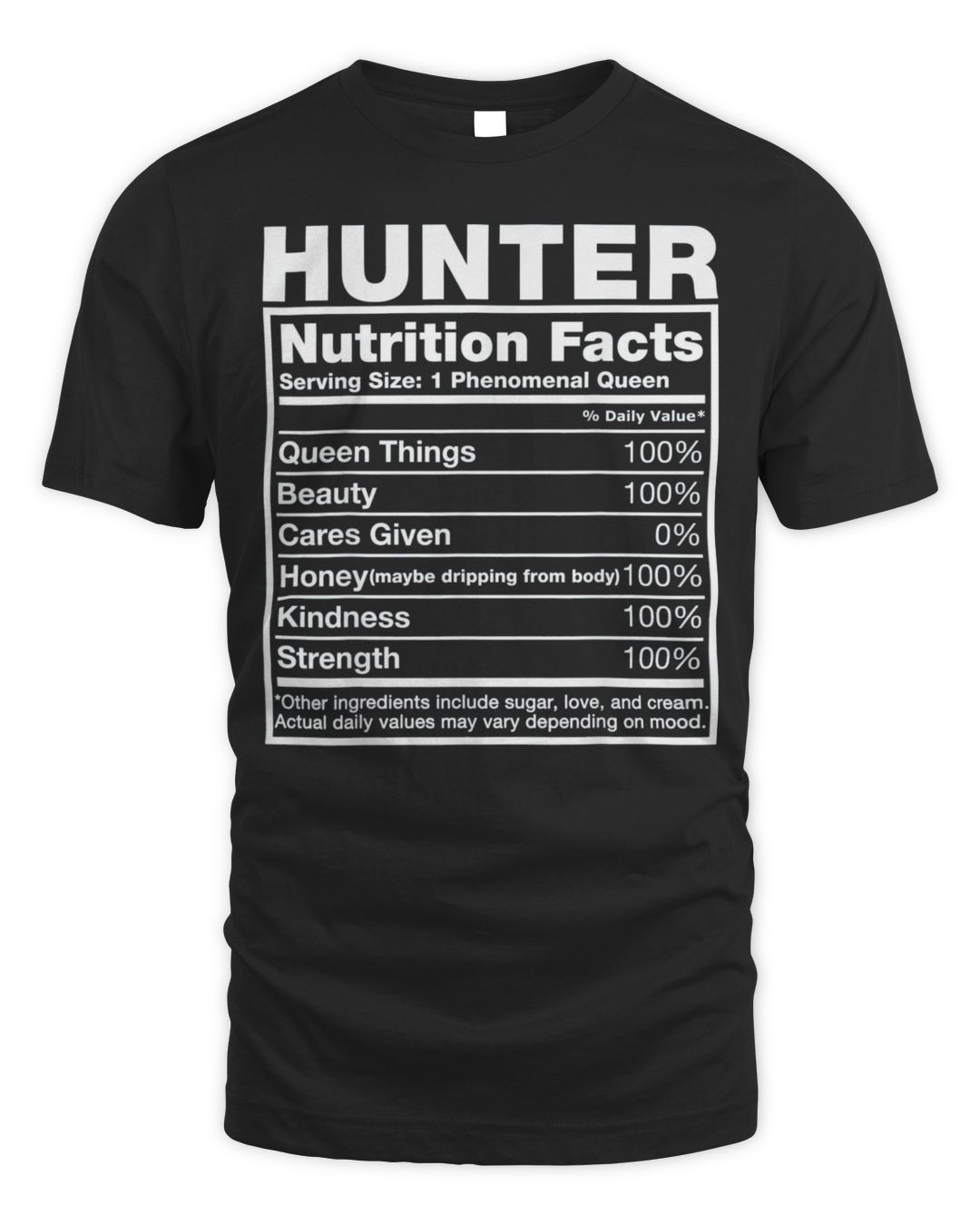 Hunter Nutrition Facts Shirt SenPrints