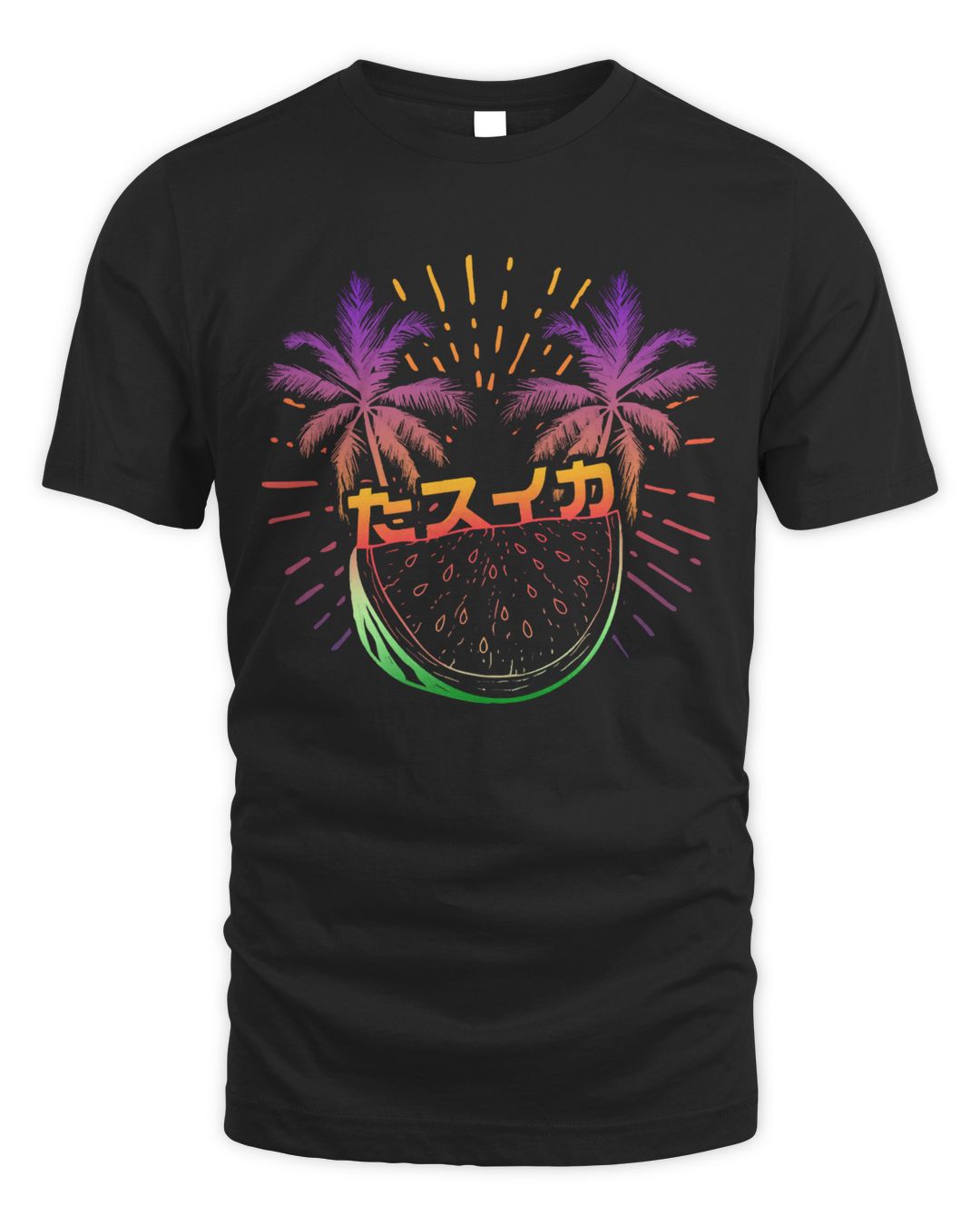 Aesthetic T- Shirt Aesthetic Synthwave Retrowave Watermelon Palm Tree T ...